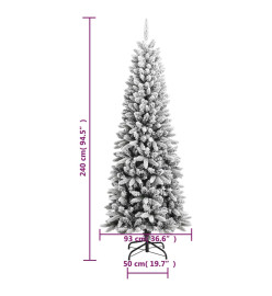 Sapin de Noël artificiel avec neige floquée 240 cm PVC et PE