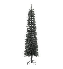 Sapin de Noël artificiel mince avec support Vert 210 cm PVC