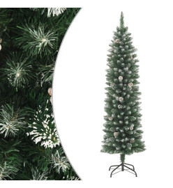 Sapin de Noël artificiel mince avec support 210 cm PVC