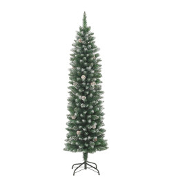 Sapin de Noël artificiel mince avec support 210 cm PVC