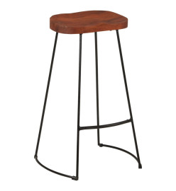 Tabourets de bar Gavin lot de 2 50x40x78cm bois massif manguier