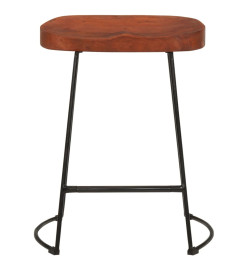 Tabourets de bar Gavin lot de 2 45x38x53cm bois massif manguier