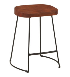 Tabourets de bar Gavin lot de 2 45x38x53cm bois massif manguier