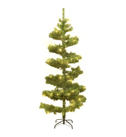 Arbre de Noël hélicoïdal pré-éclairé et support vert 150 cm PVC