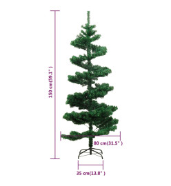 Arbre de Noël hélicoïdal pré-éclairé et support vert 150 cm PVC