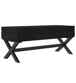 Tabouret de rangement Noir 110x45x49 cm Velours