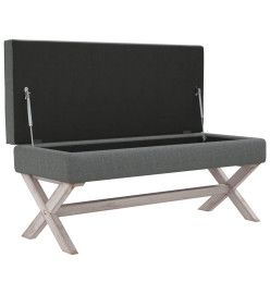 Tabouret de rangement Gris foncé 110x45x49 cm Tissu