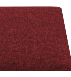 Panneaux muraux 12 pcs Rouge bordeaux 90x15 cm Tissu 1,62 m²