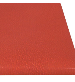 Panneaux muraux 12 pcs Rouge 60x15 cm Similicuir 1,08 m²