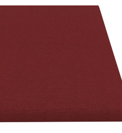 Panneaux muraux 12 pcs Rouge bordeaux 60x15 cm Tissu 1,08 m²