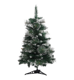 Sapin de Noël artificiel avec support Vert et blanc 60 cm PVC