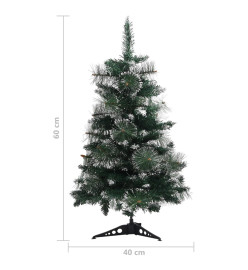 Sapin de Noël artificiel avec support Vert et blanc 60 cm PVC