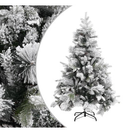 Sapin de Noël à flocons de neige et pommes de pin 150 cm PVC/PE