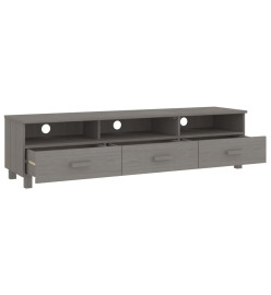 Meuble TV HAMAR Gris clair 158x40x40 cm Bois massif de pin