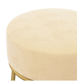 Tabouret rond Abricot Velours