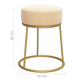 Tabouret rond Abricot Velours