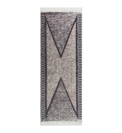 Tapis Noir et gris 100x300 cm Coton