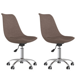 Chaises pivotantes à manger lot de 2 taupe tissu