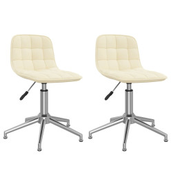 Chaises pivotantes à manger lot de 2 Crème Tissu