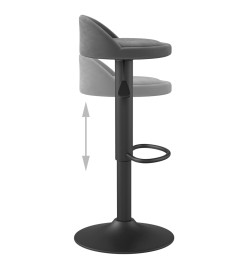 Tabourets de bar lot de 2 gris foncé velours