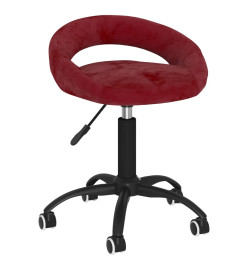 Chaises à manger pivotantes lot de 2 rouge bordeaux velours