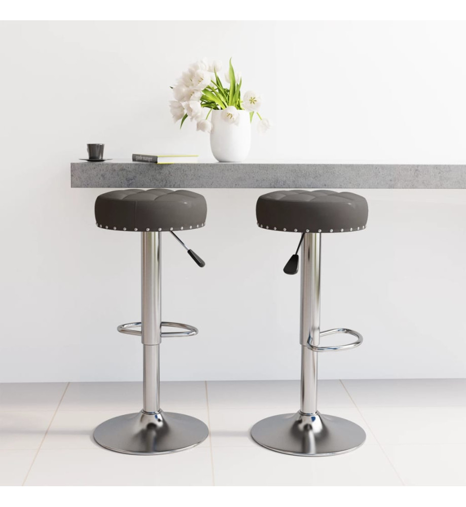 Tabourets de bar lot de 2 noir tissu