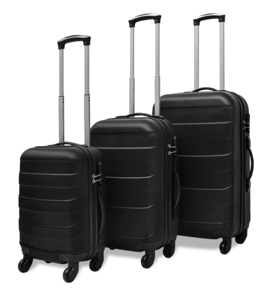 Ensemble de valises rigides 3 pcs Noir 45,5/55/66 cm