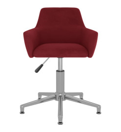 Chaises pivotantes salle à manger 2 pcs Rouge bordeaux Velours