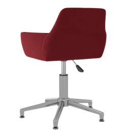 Chaises pivotantes salle à manger 2 pcs Rouge bordeaux Velours