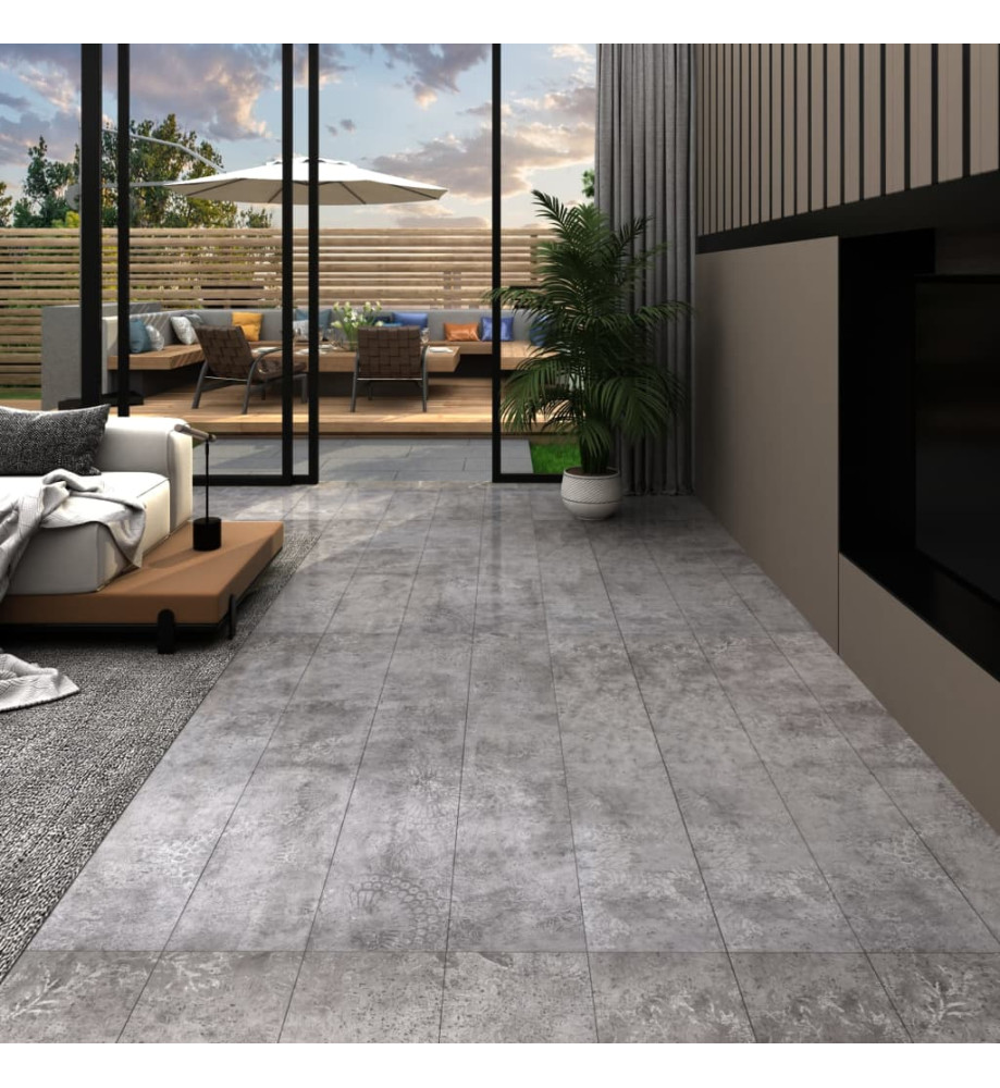 Planche de plancher PVC autoadhésif 5,21 m² 2 mm Gris béton