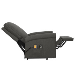 Fauteuil de massage inclinable Gris foncé Tissu