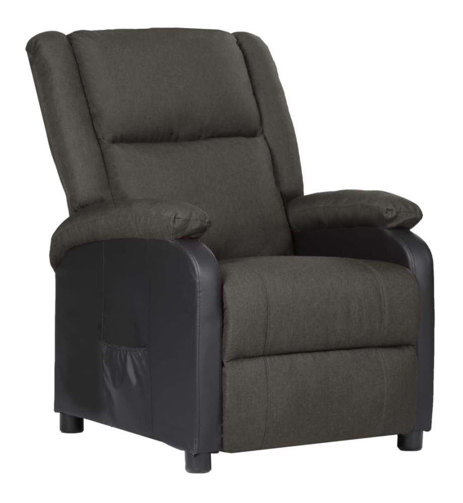 Fauteuil inclinable Gris foncé Similicuir et tissu