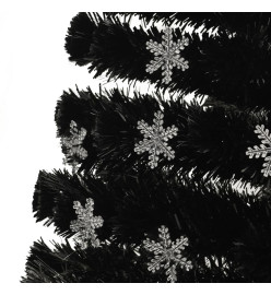 Sapin de Noël et flocons de neige LED Noir 210 cm Fibre optique