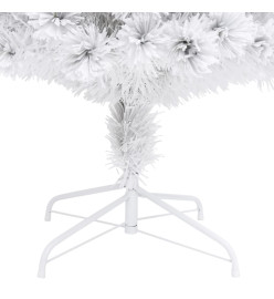 Arbre de Noël artificiel pré-éclairé blanc 240 cm fibre optique