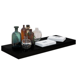 Étagère murale flottante 2 pcs Noir brillant 60x23,5x3,8 cm MDF