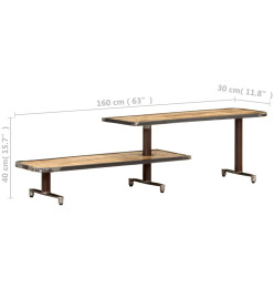 Meuble TV 160x30x40 cm Bois de manguier massif