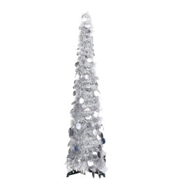 Sapin de Noël artificiel escamotable argenté 120 cm PET