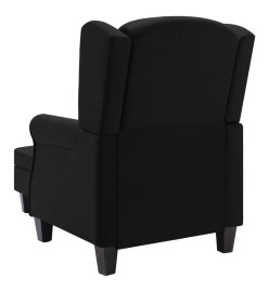 Fauteuil avec repose-pied Noir Tissu