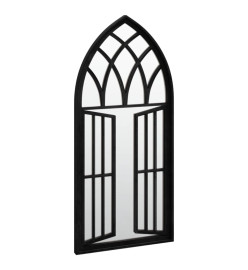 Miroir de jardin Noir 100x45 cm Fer pour utilisation extérieure