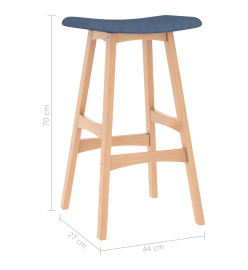 Tabourets de bar lot de 2 bleu tissu