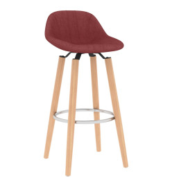 Tabourets de bar lot de 2 rouge bordeaux tissu