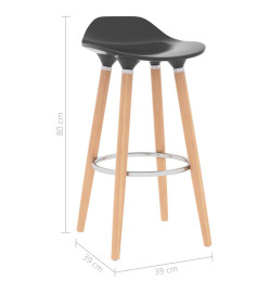 Tabourets de bar lot de 2 anthracite