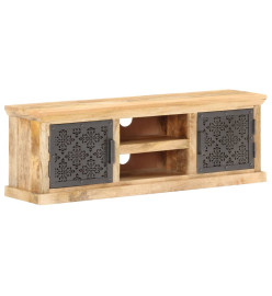 Meuble TV avec portes en acier 120x30x40 cm Bois de manguier