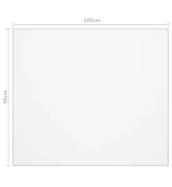 Protecteur de table transparent 100x90 cm 1,6 mm PVC