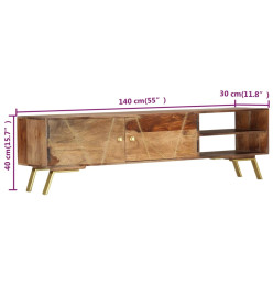 Meuble TV 140x30x40 cm Bois solide