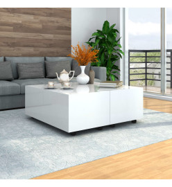 Table basse Blanc brillant 100 x 100 x 35 cm