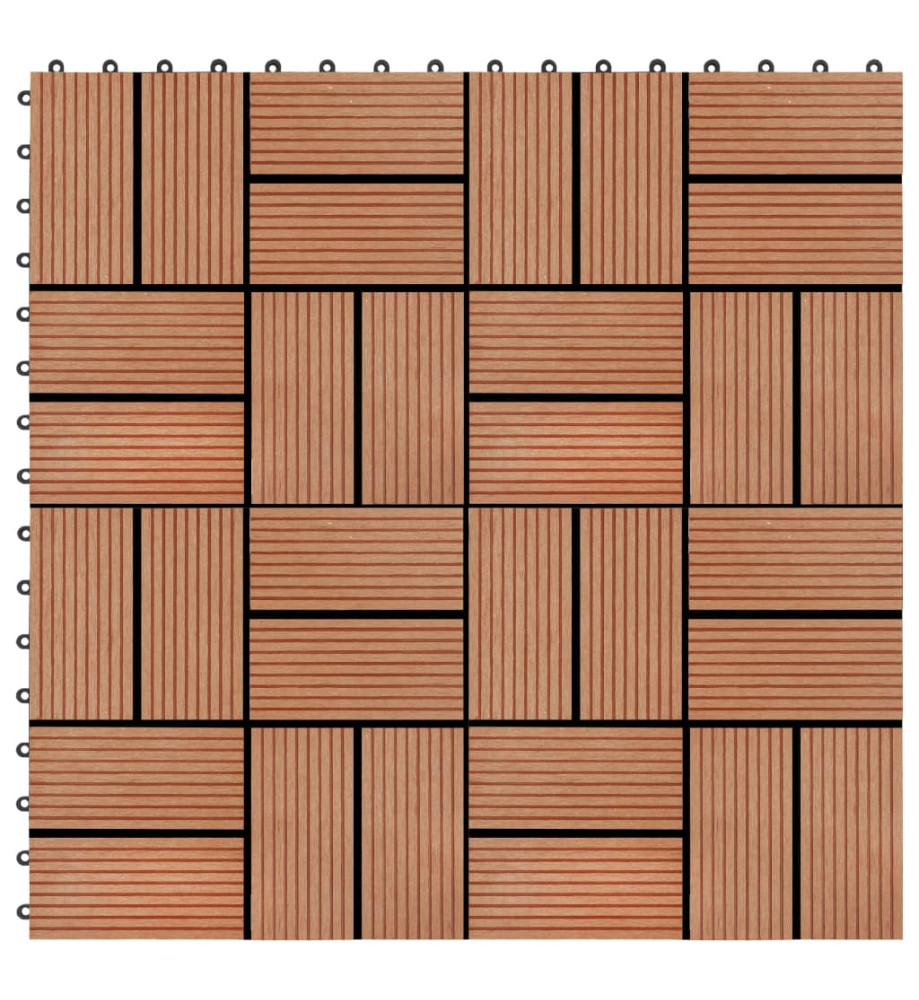 Carreaux de terrasse 22 pcs 30 x 30 cm 2 m² WPC Teck