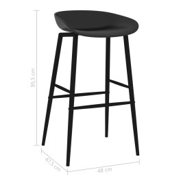 Chaises de bar lot de 4 noir