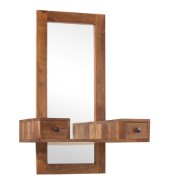 Miroir cosmétique avec 2 tiroirs Bois solide de Sesham