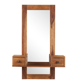 Miroir cosmétique avec 2 tiroirs Bois solide de Sesham